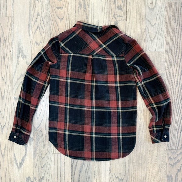 Thread & Supply Women’s Red Rock & Black Plaid Fleece Button Down Size Small - Picture 14 of 16